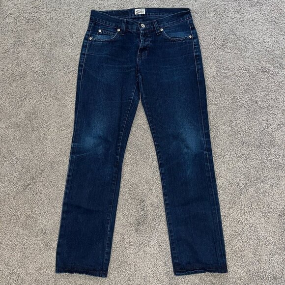 NAKED & FAMOUS DENIM SKINNY GUY Dark Wash Straight Leg Men's Blue Jeans EUC - 31 - Picture 1 of 12